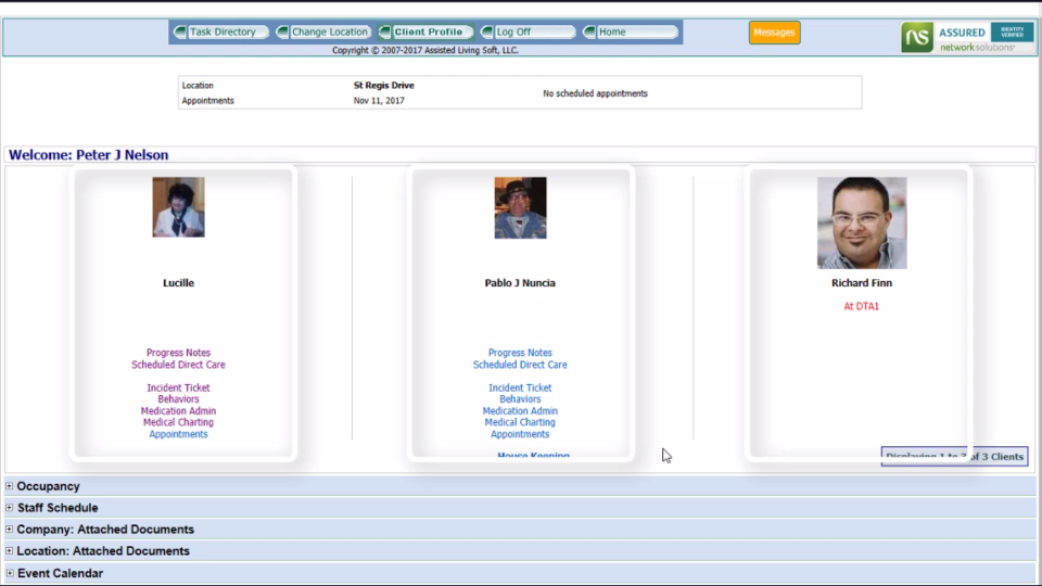 screenshot of Adaptive Care